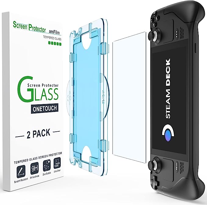 AmFilm Protector De Pantalla Compatible Con Nintendo Switch OLED Modelo 2021, Vidrio Templado