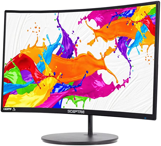 Sceptre - Monitor curvo para videojuegos de 24 pulgadas, 75Hz, 2 entradas  HDMI, VGA ,98% sRGB, R1500, altavoces integrados, color negro máquina,  (serie C249W-1920RN) | Mercandu