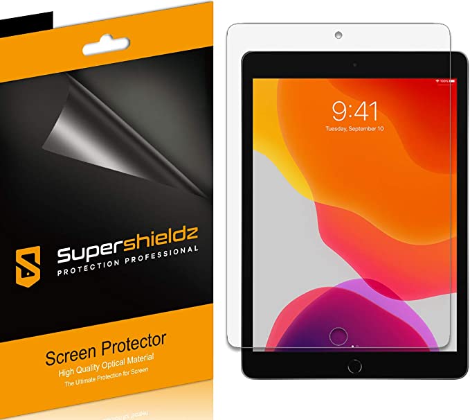 3 Pack Screen Protector PET 2019, 7th Generation Supershieldz for Apple New iPad 10.2 inch High Definition Clear Shield 