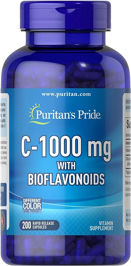 Puritan's Pride Vitamina C con bioflavonoides para el apoyo del sistema ...