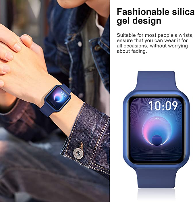 Correa para Apple Watch Series 6 de 1.732 in, sin cierres de silicona suave  para Apple Watch Band 1.496 in 1.575 in 1.654 in mujeres hombres  impermeable banda deportiva para iWatch Series
