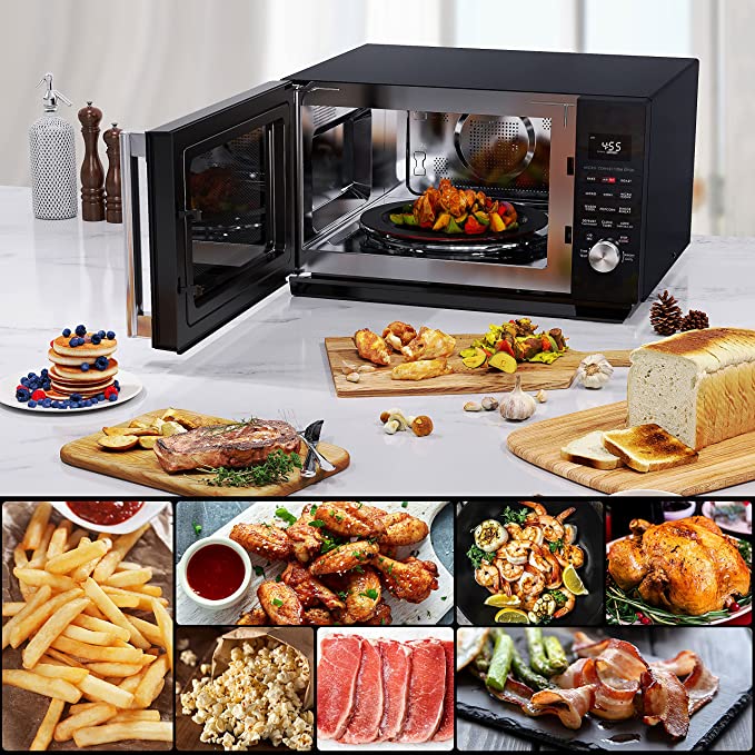 Galanz GSWWA16BKSA10 SpeedWave 3 en 1 con TotalFry 360, microondas,  freidora de aire, horno de convección con cocción de velocidad combinada,  1.6 pies cúbicos/1000 W, negro | Mercandu