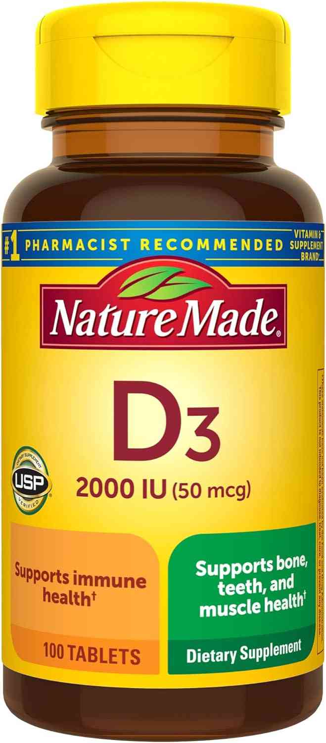 Nature Made Comprimidos de vitamina D3 2000 UI 100 unidades, 2673, 100 unidades , 1