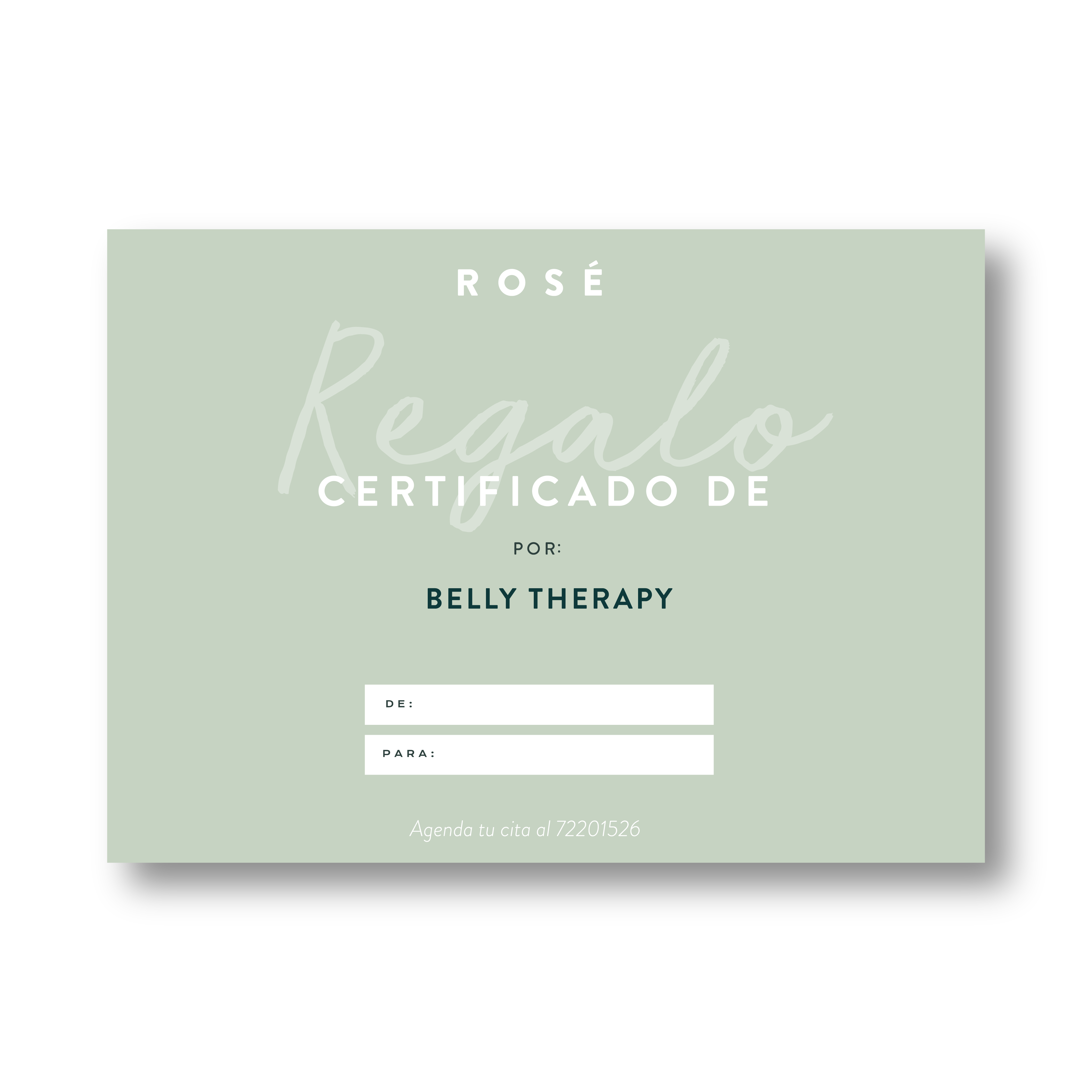 Certificado Belly Therapy (para embarazo) Rosé Natural Salón $42