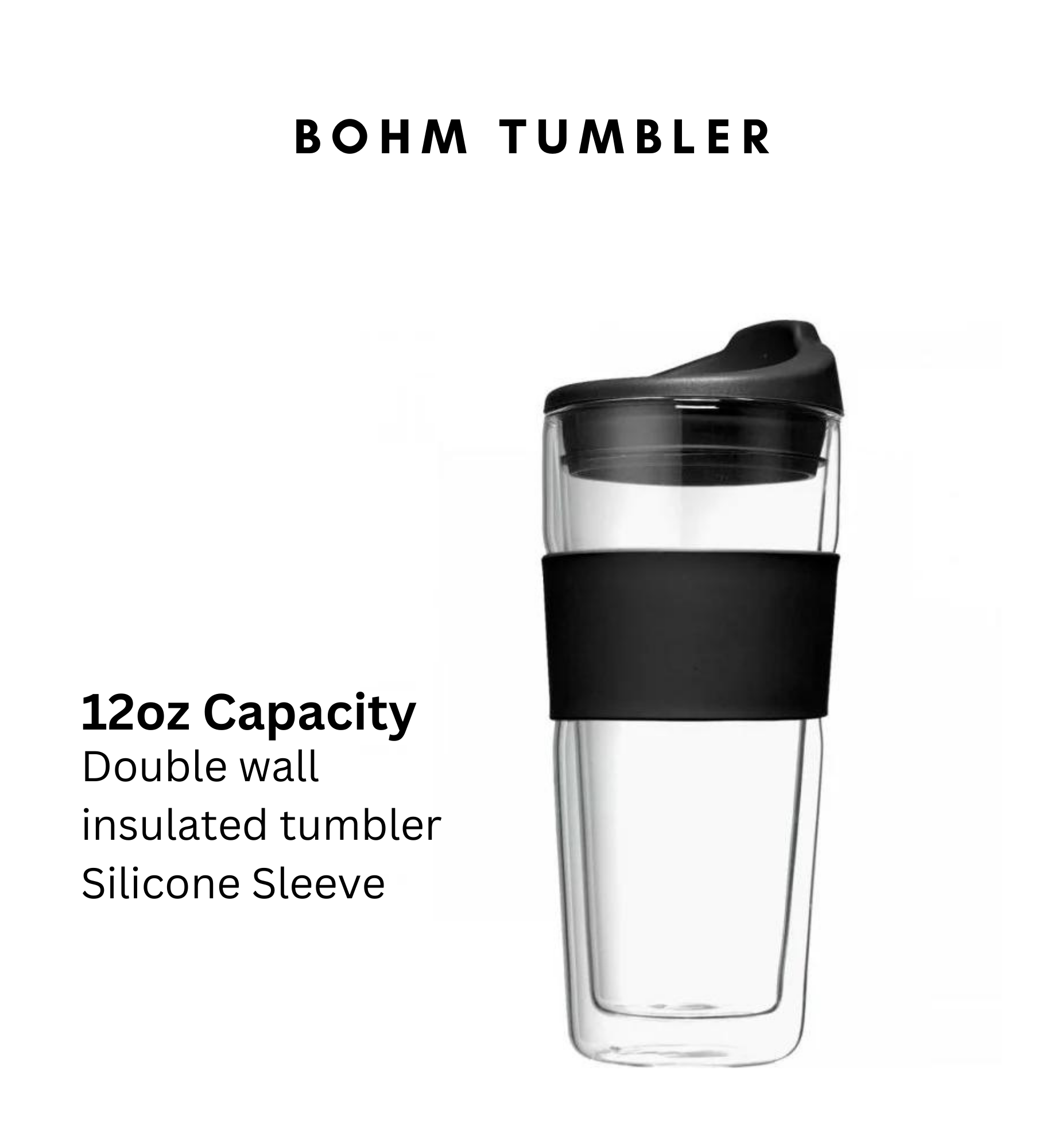 Bohn Tumbler Transparente - Capacidad de 12oz