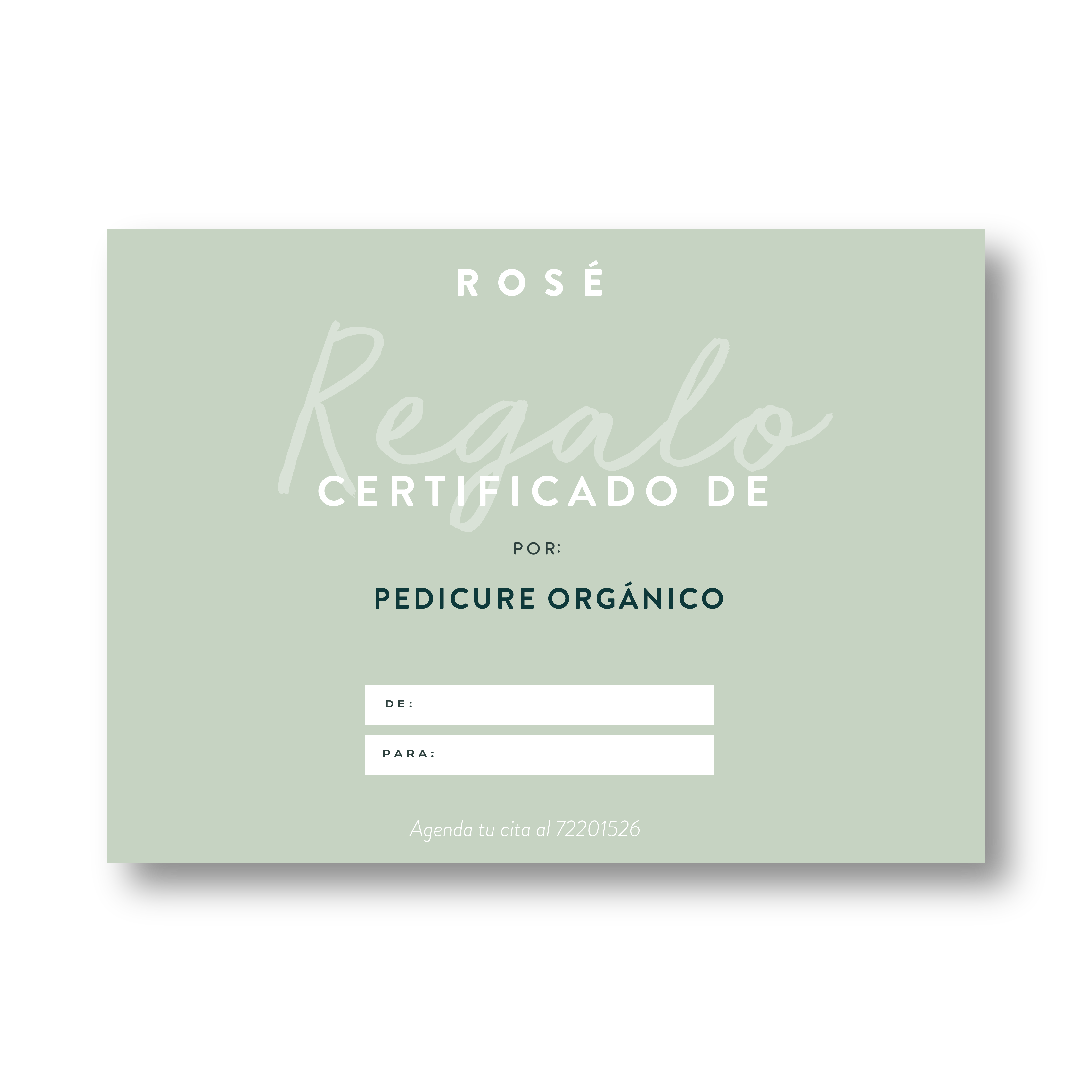Certificado Pedicure Orgánico Rosé Natural Salón $25