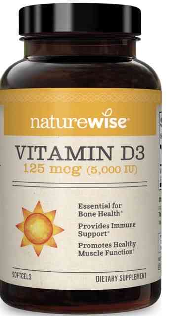 Suplemento Naturewise Vitamina D3 5000 IU en aceite de oliva