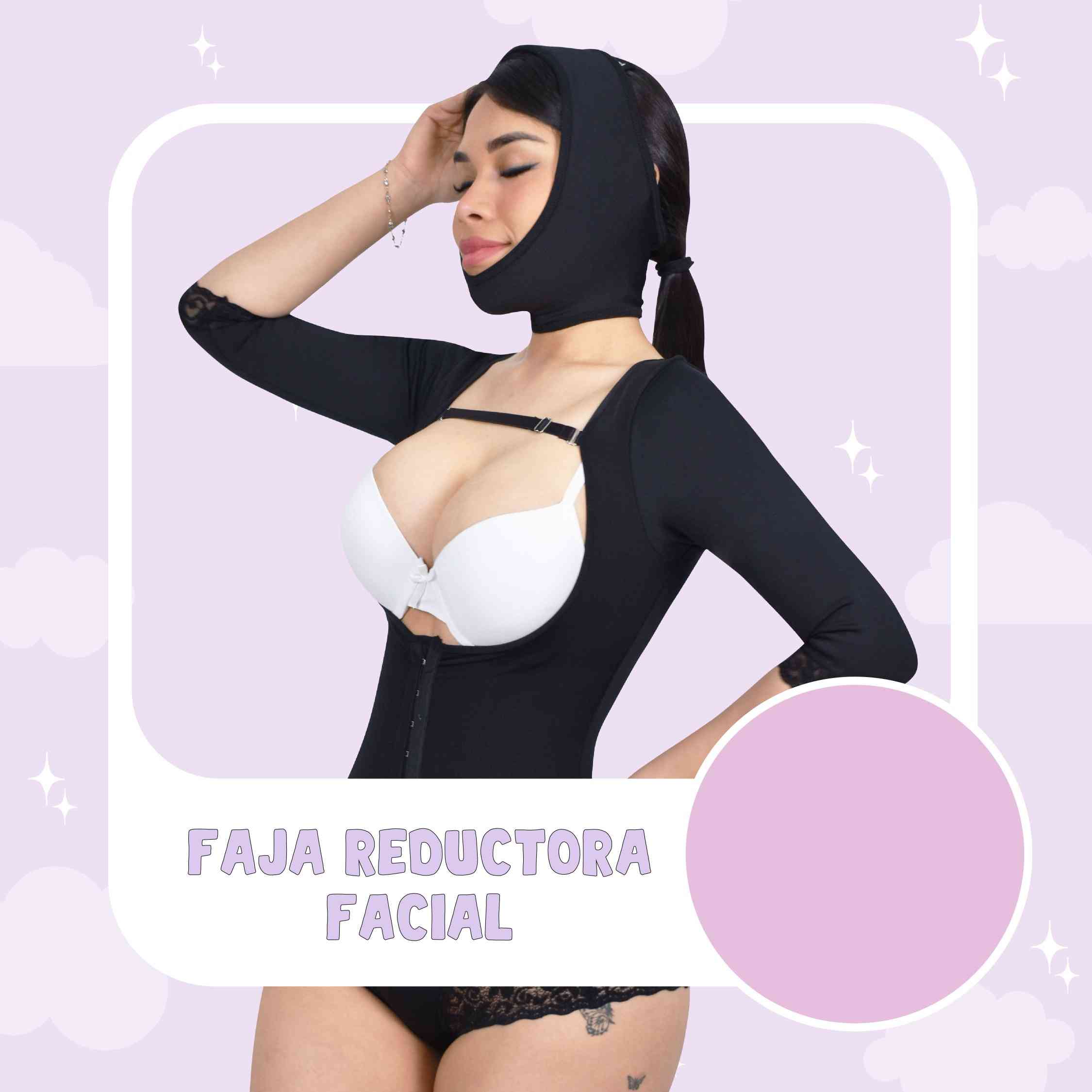 Faja Reductora Facial Talla Única Negra