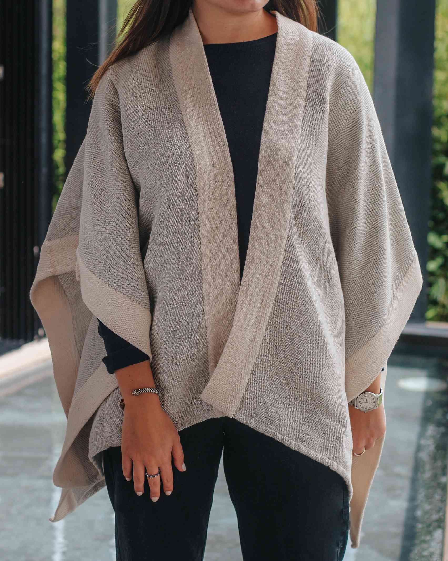 Poncho Cojutepeque Combinado  Gris