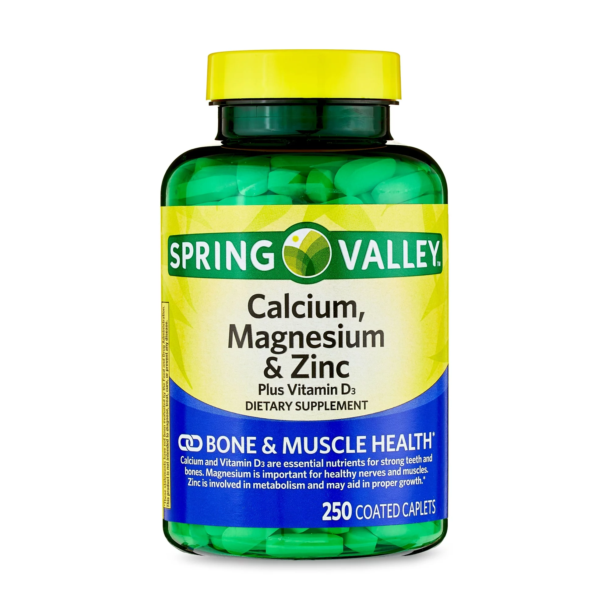Spring Valley Calcium, Magnesium & Zinc Plus Vitamin D3 Coated Caplets
